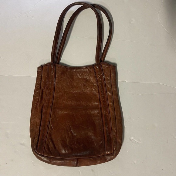 Blue Sky Leather Handbags - Vintage 70's Vintage Women's Blue Sky Leather Handbag Purse Cognac Brown